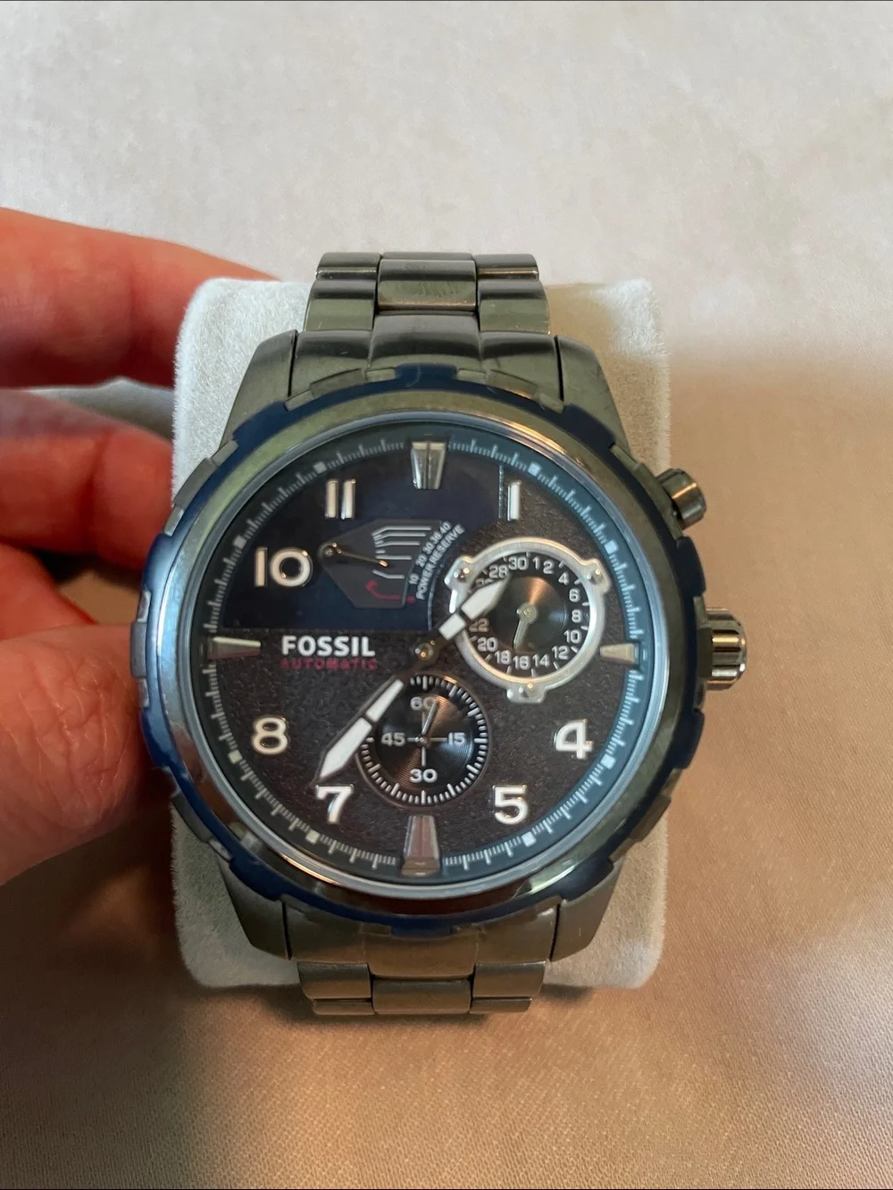 Fossil Gunmetal Stainless Steel Link Bracelet Watch